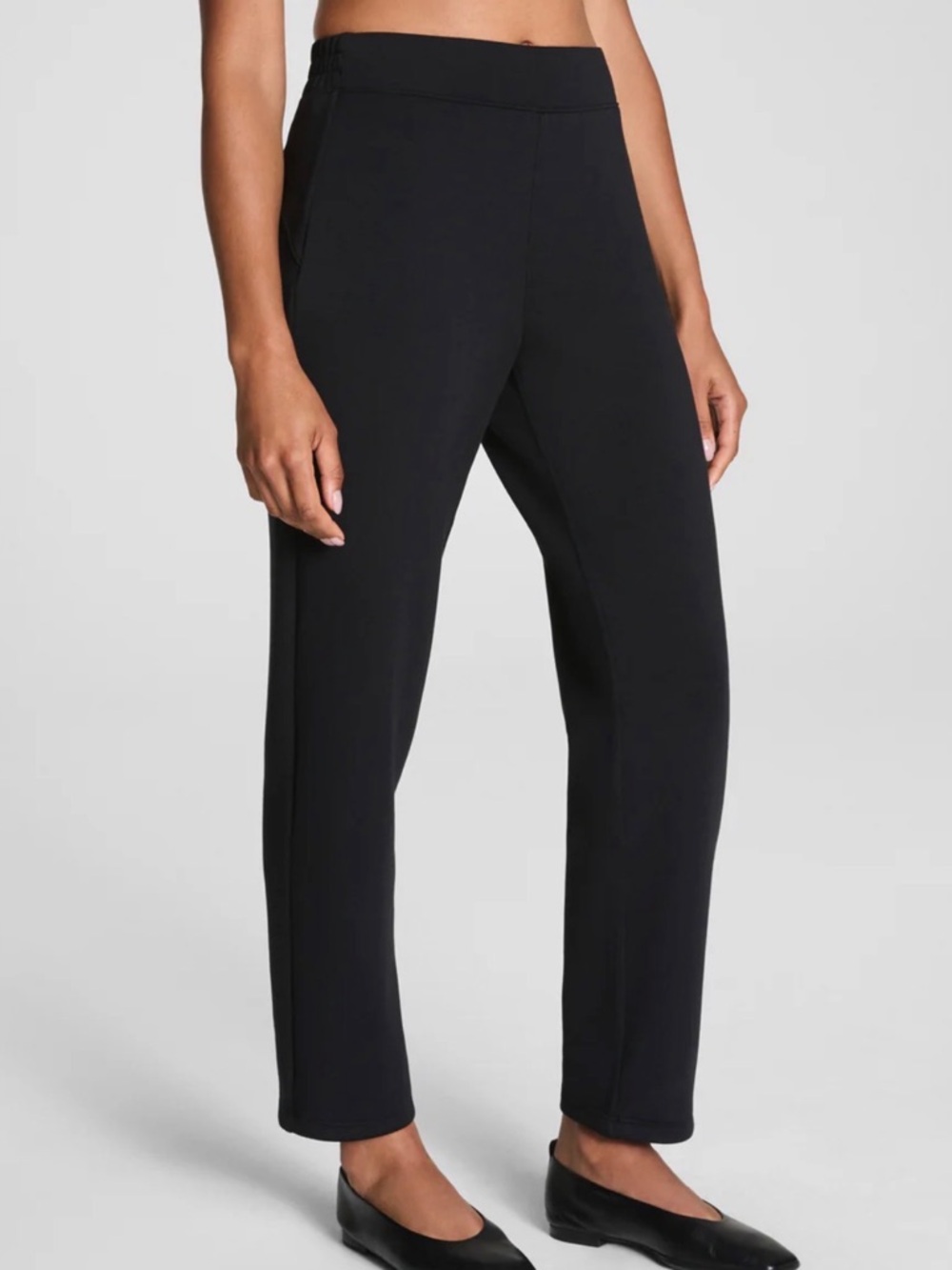 SPANX BLACK LEGGINGS WITH BACK POCKETS AND FAUX FRONT POCKETS
